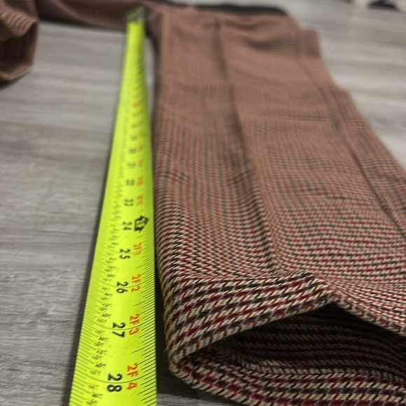 $350 GREY JASON WU Milano Stretch Skinny Pants Houndstooth Plaid Red Multi 4 - Picture 7 of 9